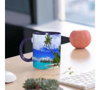 EMCLKS Funny Coffee Mug for Dad,Grandad & Men 11oz Ceramic Premium Mugs - Father’s Day Gift | Novelty Ceramic Coffee Cup | Tropical Set, overwater bungalows of The Tropical Resort, Bora Bora Island,