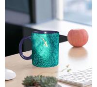 EMCLKS Funny Coffee Mug for Dad,Grandad & Men 11oz Ceramic Premium Mugs - Father’s Day Gift | Novelty Ceramic Coffee Cup | Safari White Shark Hunting Fishes in The Blue Ocean,