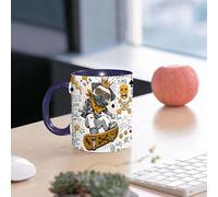 EMCLKS Funny Coffee Mug for Dad,Grandad & Men 11oz Ceramic Premium Mugs - Father’s Day Gift | Novelty Ceramic Coffee Cup | Funny Skater Dog Character Illustration Vector Doodles Punk Style Fashion te