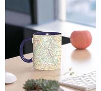 EMCLKS Funny Coffee Mug for Dad,Grandad & Men 11oz Ceramic Premium Mugs - Father’s Day Gift | Novelty Ceramic Coffee Cup | Paris Metro Map, a Vivid map Showing The Complex Network and RER Lines throu