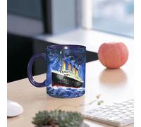 EMCLKS Funny Coffee Mug for Dad,Grandad & Men 11oz Ceramic Premium Mugs - Father’s Day Gift | Novelty Ceramic Coffee Cup | This is The Sketch of The Ship. It is Color Illustration Suite to The Child