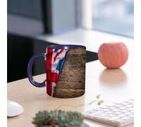 EMCLKS Funny Coffee Mug for Dad,Grandad & Men 11oz Ceramic Premium Mugs - Father’s Day Gift | Novelty Ceramic Coffee Cup | Union Jack, Flag of The United Kingdom on Old Oak Wooden Board English Natio