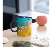 EMCLKS Funny Coffee Mug for Dad,Grandad & Men 11oz Ceramic Premium Mugs - Father’s Day Gift | Novelty Ceramic Coffee Cup | Landscape, Tropical Island Beach Caribbean Atlantic Ocean Landscape Artwork