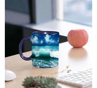 EMCLKS Funny Coffee Mug for Dad,Grandad & Men 11oz Ceramic Premium Mugs - Father’s Day Gift | Novelty Ceramic Coffee Cup | The Waves Surge in deep sea Tones, The sea