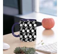 EMCLKS Funny Coffee Mug for Dad,Grandad & Men 11oz Ceramic Premium Mugs - Father’s Day Gift | Novelty Ceramic Coffee Cup | Retro Music Vintage Vinyl Record icon Printable Seamless Pattern.