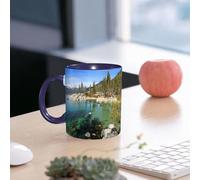 EMCLKS Funny Coffee Mug for Dad,Grandad & Men 11oz Ceramic Premium Mugs - Father’s Day Gift | Novelty Ceramic Coffee Cup | Lake Tahoe,Scenic American Places Mountains with Snow Rocks in The Lake Cali