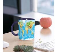 EMCLKS Funny Coffee Mug for Dad,Grandad & Men 11oz Ceramic Premium Mugs - Father’s Day Gift | Novelty Ceramic Coffee Cup | The World map is a Major Continent