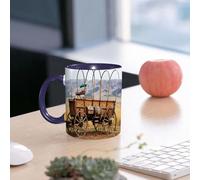 EMCLKS Funny Coffee Mug for Dad,Grandad & Men 11oz Ceramic Premium Mugs - Father’s Day Gift | Novelty Ceramic Coffee Cup | Western, Photo of The Nostalgic Old West Indian Carriage in Farm Style