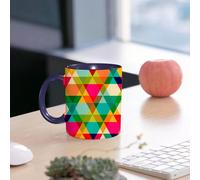EMCLKS Funny Coffee Mug for Dad,Grandad & Men 11oz Ceramic Premium Mugs - Father’s Day Gift | Novelty Ceramic Coffee Cup | Pattern of Geometric Shapes. Triangles.Texture with Flow of Spectrum Effect.