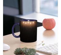 EMCLKS Funny Coffee Mug for Dad,Grandad & Men 11oz Ceramic Premium Mugs - Father’s Day Gift | Novelty Ceramic Coffee Cup | woodenior Room with Classic Edison Light Bulb on Wooden Background Switched