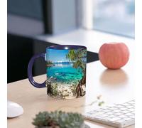 EMCLKS Funny Coffee Mug for Dad,Grandad & Men 11oz Ceramic Premium Mugs - Father’s Day Gift | Novelty Ceramic Coffee Cup | Lake Tahoe Snowy Mountain Reflection On Clear Water Rocky Shore Romantic