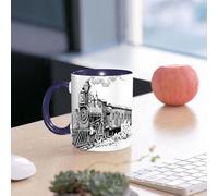 EMCLKS Funny Coffee Mug for Dad,Grandad & Men 11oz Ceramic Premium Mugs - Father’s Day Gift | Novelty Ceramic Coffee Cup | Steam Engine, Rustic Old Train in The Country Locomotives Wooden Truck Eisen