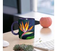 EMCLKS Funny Coffee Mug for Dad,Grandad & Men 11oz Ceramic Premium Mugs - Father’s Day Gift | Novelty Ceramic Coffee Cup | Strelitzia Bird of Paradise Exotic Flower Botanical Illustration