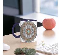 EMCLKS Funny Coffee Mug for Dad,Grandad & Men 11oz Ceramic Premium Mugs - Father’s Day Gift | Novelty Ceramic Coffee Cup | Mandala Decor,Vintage Moroccan Sacred Hidden Mean Ritual Belief Diagram with