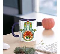 EMCLKS Funny Coffee Mug for Dad,Grandad & Men 11oz Ceramic Premium Mugs - Father’s Day Gift | Novelty Ceramic Coffee Cup | Ornate Amulet Hamsa Hand of Fatima. Ethnic Amulet Common in Indian Arabic an