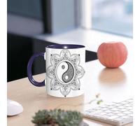 EMCLKS Funny Coffee Mug for Dad,Grandad & Men 11oz Ceramic Premium Mugs - Father’s Day Gift | Novelty Ceramic Coffee Cup | Ying Yang,Asian YIn Yang Characters for Movement and Harmony in Macro Cosmos