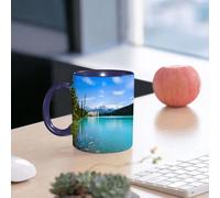 EMCLKS Funny Coffee Mug for Dad,Grandad & Men 11oz Ceramic Premium Mugs - Father’s Day Gift | Novelty Ceramic Coffee Cup | Lake Decor,Photo of Historical Ancient Castle by The Crystal Color Lake Cana