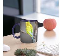 EMCLKS Funny Coffee Mug for Dad,Grandad & Men 11oz Ceramic Premium Mugs - Father’s Day Gift | Novelty Ceramic Coffee Cup | Yellow Parakeet on a Branch Budgerigar