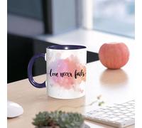 EMCLKS Funny Coffee Mug for Dad,Grandad & Men 11oz Ceramic Premium Mugs - Father’s Day Gift | Novelty Ceramic Coffee Cup | Love Never Fails Quote on Watercolor Ombre Background.