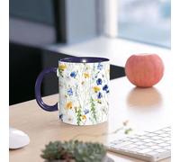 EMCLKS Funny Coffee Mug for Dad,Grandad & Men 11oz Ceramic Premium Mugs - Father’s Day Gift | Novelty Ceramic Coffee Cup | Watercolor, Wildflowers, Daisies, bluebells, Repeat, Pastoral Style