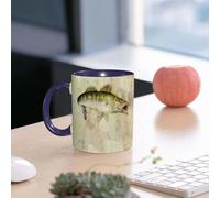 EMCLKS Funny Coffee Mug for Dad,Grandad & Men 11oz Ceramic Premium Mugs - Father’s Day Gift | Novelty Ceramic Coffee Cup | Zander Digital Painting Zander Watercolor on Old Paper