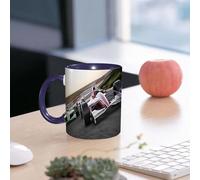 EMCLKS Funny Coffee Mug for Dad,Grandad & Men 11oz Ceramic Premium Mugs - Father’s Day Gift | Novelty Ceramic Coffee Cup | Red Race car Close up Front View on a Track Leading The Pack with Motion Blu