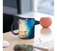 EMCLKS Funny Coffee Mug for Dad,Grandad & Men 11oz Ceramic Premium Mugs - Father’s Day Gift | Novelty Ceramic Coffee Cup | Ocean, Sunrise in Las Olas Perspective of The Surfing Person Scenario