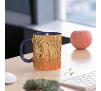 EMCLKS Funny Coffee Mug for Dad,Grandad & Men 11oz Ceramic Premium Mugs - Father’s Day Gift | Novelty Ceramic Coffee Cup | The Silhouette of Jungle Beasts Within The Simple Color Blocks