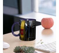 EMCLKS Funny Coffee Mug for Dad,Grandad & Men 11oz Ceramic Premium Mugs - Father’s Day Gift | Novelty Ceramic Coffee Cup | The red Stop Button Next to The Bus handrail, The red Stop Button on a Yello