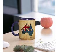 EMCLKS Funny Coffee Mug for Dad,Grandad & Men 11oz Ceramic Premium Mugs - Father’s Day Gift | Novelty Ceramic Coffee Cup | The Faded Background of The Australian map and The Flag Pattern