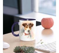 EMCLKS Funny Coffee Mug for Dad,Grandad & Men 11oz Ceramic Premium Mugs - Father’s Day Gift | Novelty Ceramic Coffee Cup | Watercolor Dog Jack Russell Terrier Portrait - Hand Painted Animals Pets Ill