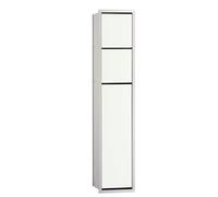 Emco Asis 150 975027450 Flush-Mounted Bathroom Toilet, Wipes, Glass, Built-in Cabinet, Door Hinge Selectable, Aluminium/White, Türanschlag wechselbar-809 mm