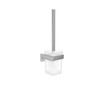 Emco Cue Brush Set Satin Crystal Glass Wall Model, Chrome, Normal