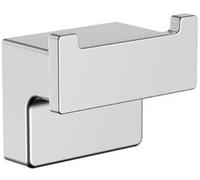 Emco Cue Wall Mounted Double Hook Practical Metal Towel Rail High Quality Wall Hook for Towels and Clothes, Chrome