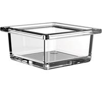 EMCO Liaison Square Glass Dish for Railing Clear Crystal Flat, Chrome, Normal