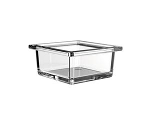 EMCO Liaison Square Glass Dish for Railing Clear Crystal Flat, Chrome, Normal