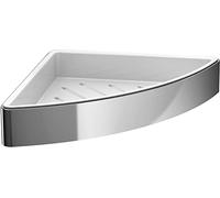 Emco Loft Corner Soap Basket 179 x 34 x 179 mm Chrome/White, Die-cast zinc, Eckwandkorb