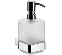 EMCO loft wall-mounted soap dispenser, elegant and compact wall soap dispenser made of aluminium and crystal glass, pump dispenser, chrome-coloured and satined