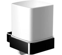 Emco Loft Single-Handed Soap Dispenser Frosted Glass Part Plastic Pump, Die-cast zinc, Black, Wandmontage