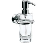 Emco rondo 2 liquid soap dispenser, crystal glass clear, dosing pump plastic, approx. 130 ml