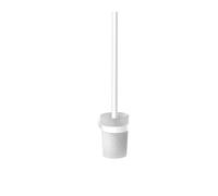 Emco round brush set, glass part satin, wall model, 4315; color: whitely