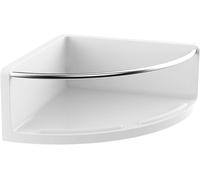 Emco Round Corner Basket for Gluing or Drilling, High-Quality Shower Shelf, Shower Basket for Bathroom Utensils, in White