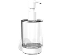 Emco Round Liquid soap Dispenser, Container Crystal Glass Clear, Pump Plastic, White, Normal