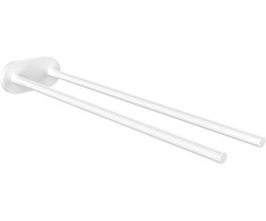 emco Round Towel Rail for Gluing, No Drilling, Two-Arm Towel Rail for Wall Mounting, Bath Towel Holder, for Two Towels, Matt White