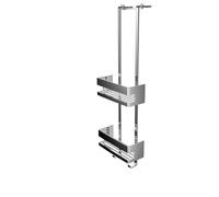 Emco System2 Door Stand with Two Shower Baskets, High-Quality Metal Shower Caddy for Hanging Shower Basket, No Drilling for Bathroom Utensils,
