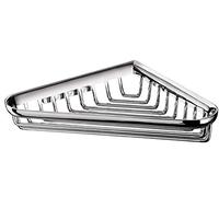 Emco SYSTEM2 Square Screw-On Shower Basket, Metal and Plastic Shower Caddy Organiser for Bathroom Utensils, Chrome