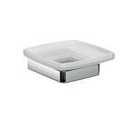 Emco Trend 023000100 Soap Dish (Satin Crystal Glass with Chrome Holder for Hand Soaps + Core Soaps, Width 120 mm) 023000100, Glass, Normal
