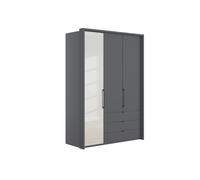 Emden 3 Door 3 Drawers On Right Hinged Mirrored Wardrobe H: 220 X W: 157 X L: 58 cm Graphite