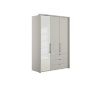 Emden 3 Door 3 Drawers On Right Hinged Mirrored Wardrobe H: 220 X W: 157 X L: 58 cm Pebble Grey