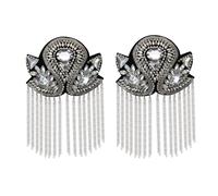 EMDOMO Beaded Rhinestones Blazer Epaulet Kpop Fringe Tassel Metal Shoulder Epaulette Spikes Brooch Women Men Suit Accessories 1pair /2pieces